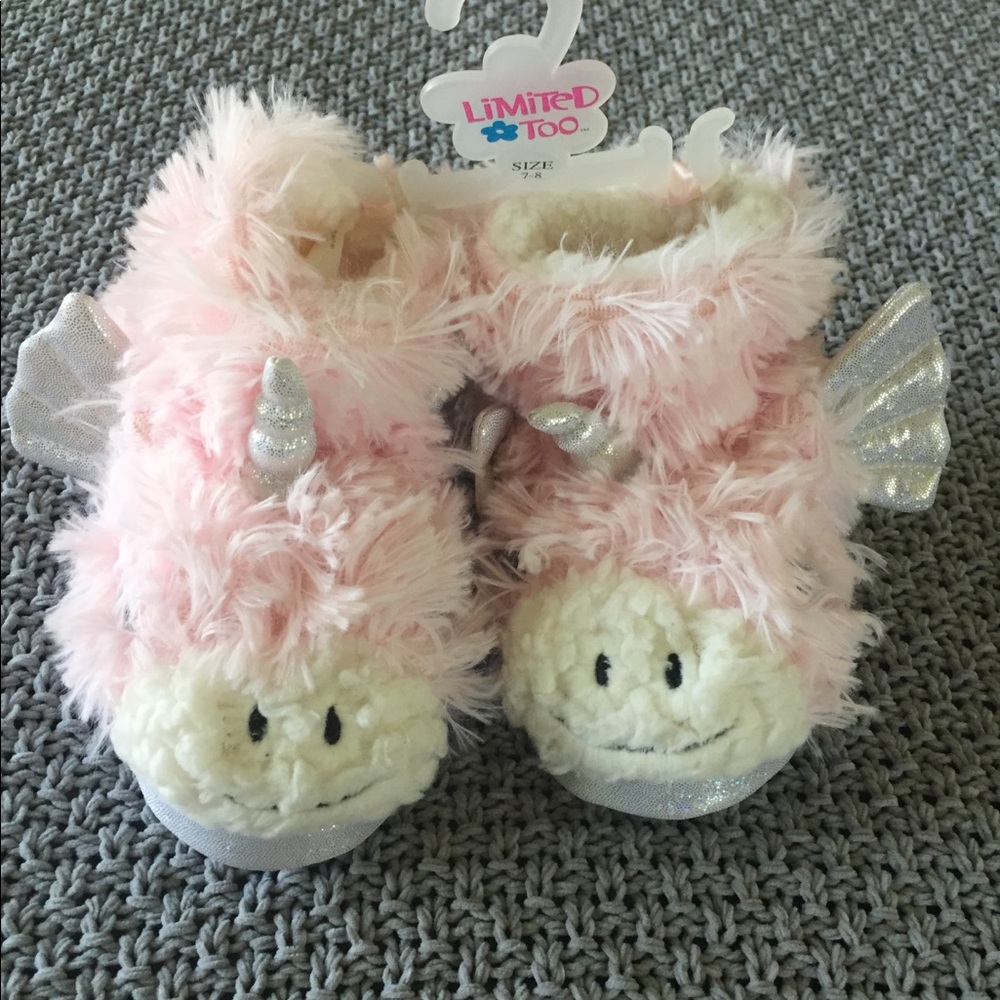 Plush Unicorn Slippers by Limited Too